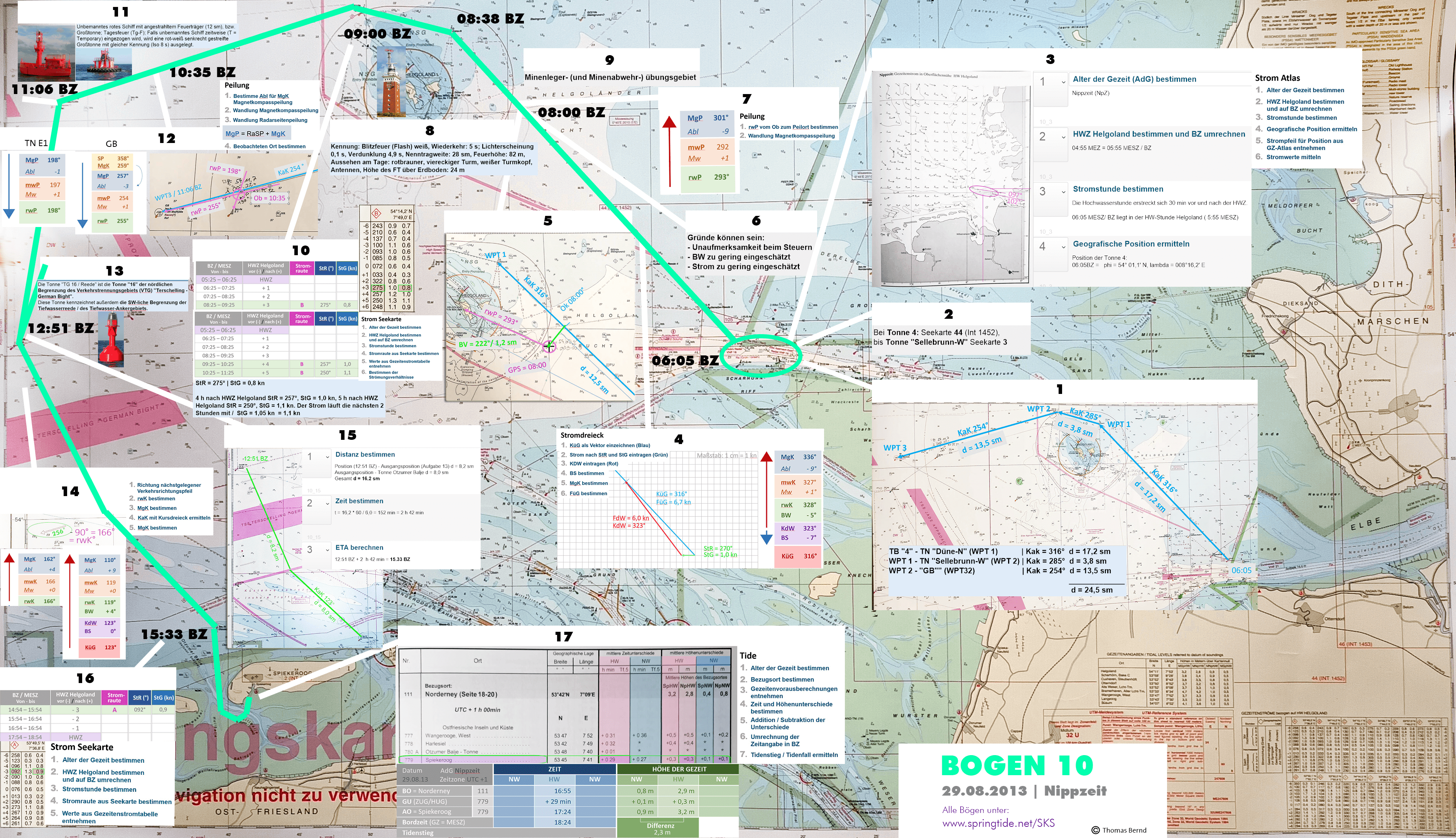 Törn des SKS Navigationsaufgabe 10 und Prüfungsbogen 10 von Cuxhaben nach Spiekeroog